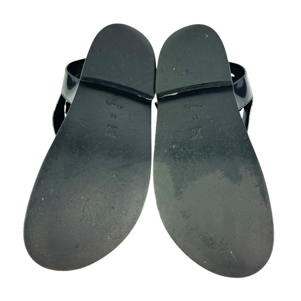 Louis Vuitton Black & Brown Monogram Crisscross Leather Sandals - Picture 10 of 11